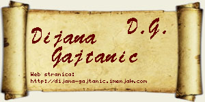 Dijana Gajtanić vizit kartica